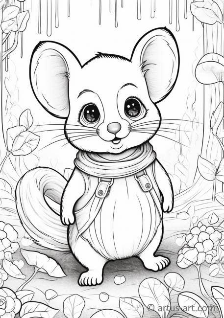Cute Dormouse Coloring Page For Kids